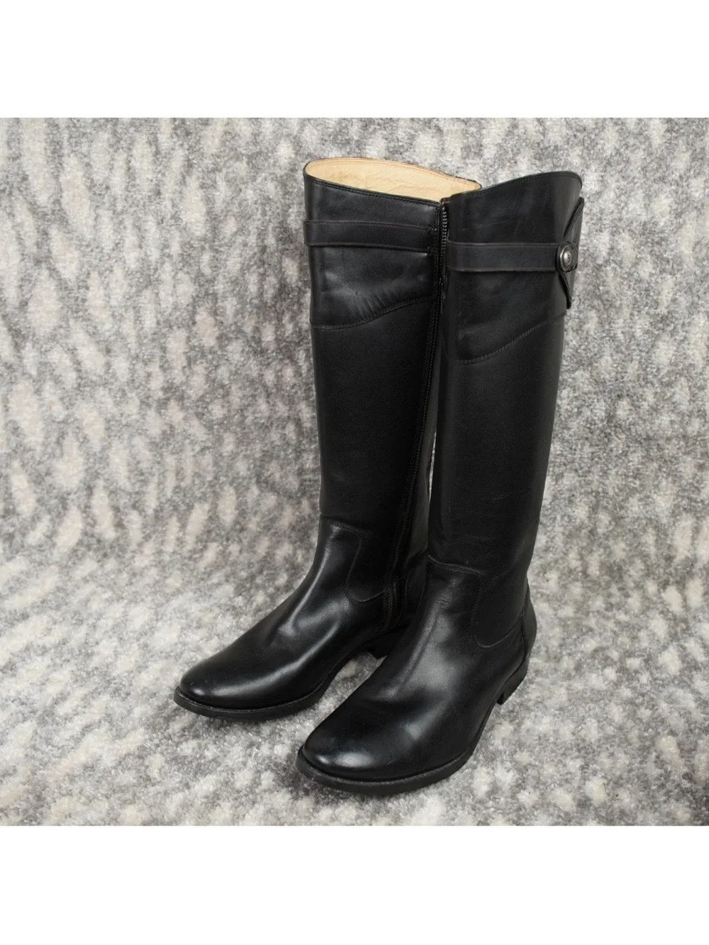 Frye Molly Button Knee High Boots Riding Tall Equestrian Zipper Booties 9.5B BLK